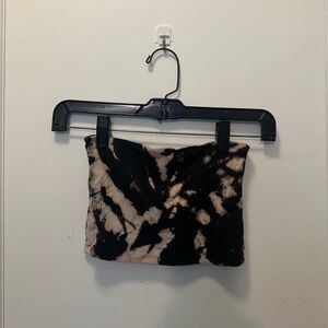 Emma & Sam Black/Tan Tie Dye Ribbed Tube Top S